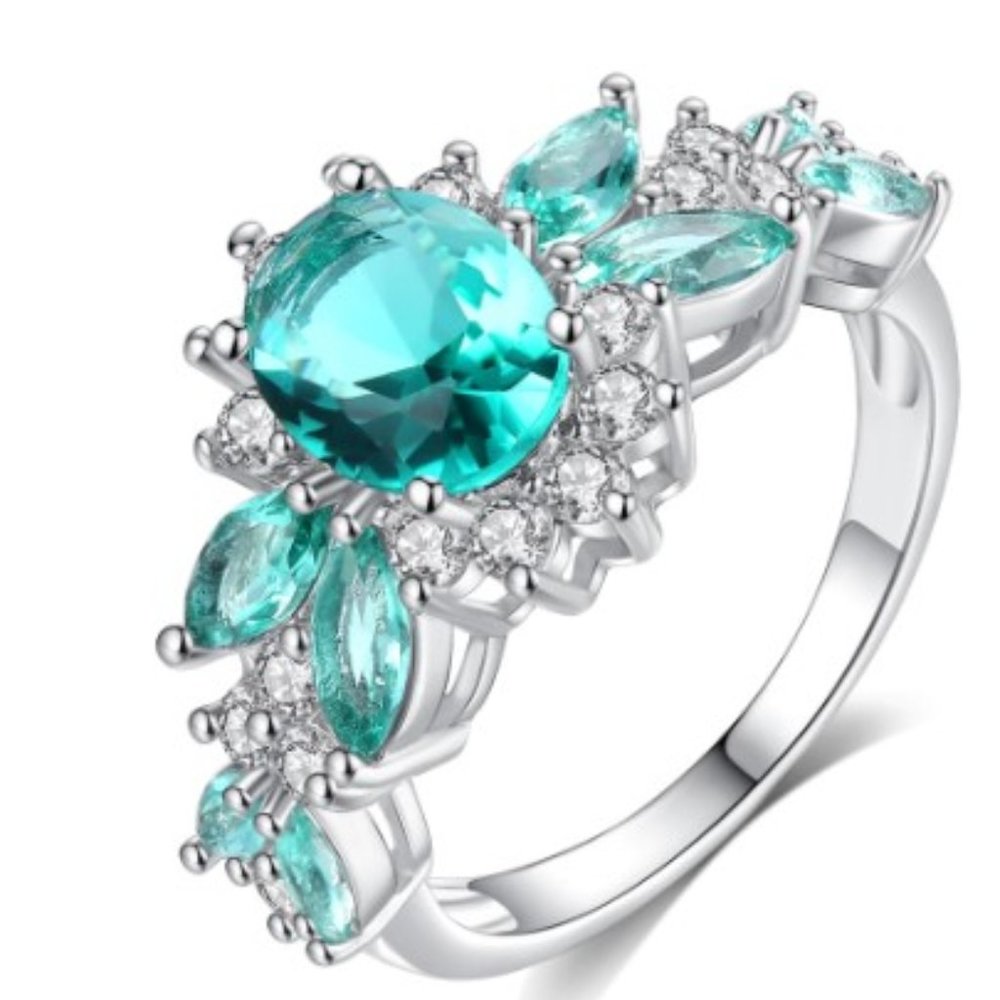 Aquamarine Simulated Stone Ring